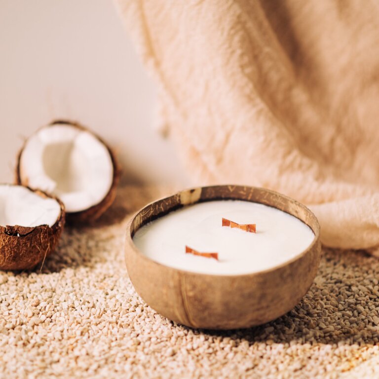Αρωματικό φυτικό κερί σόγιας Coconut bowl carousel